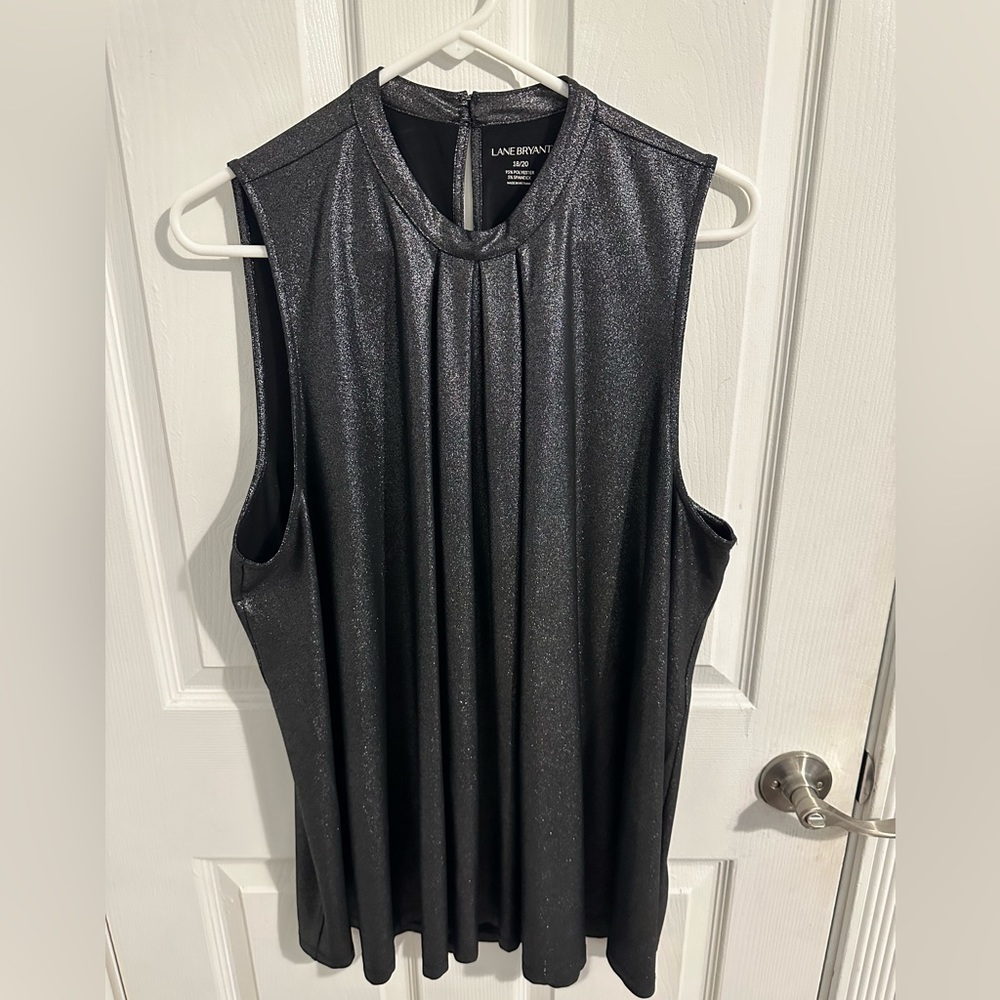 Lane Bryant shimmery black swing tank